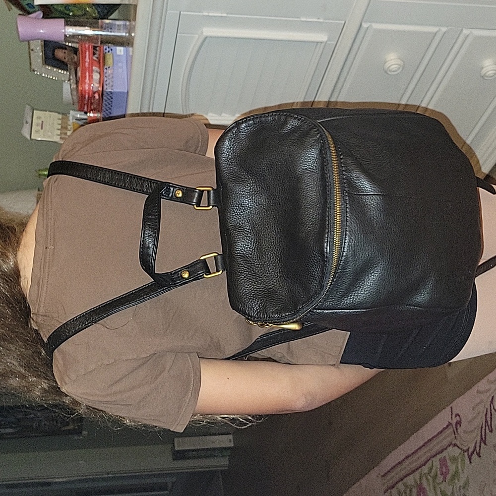 Hobo Black Leather Backpack